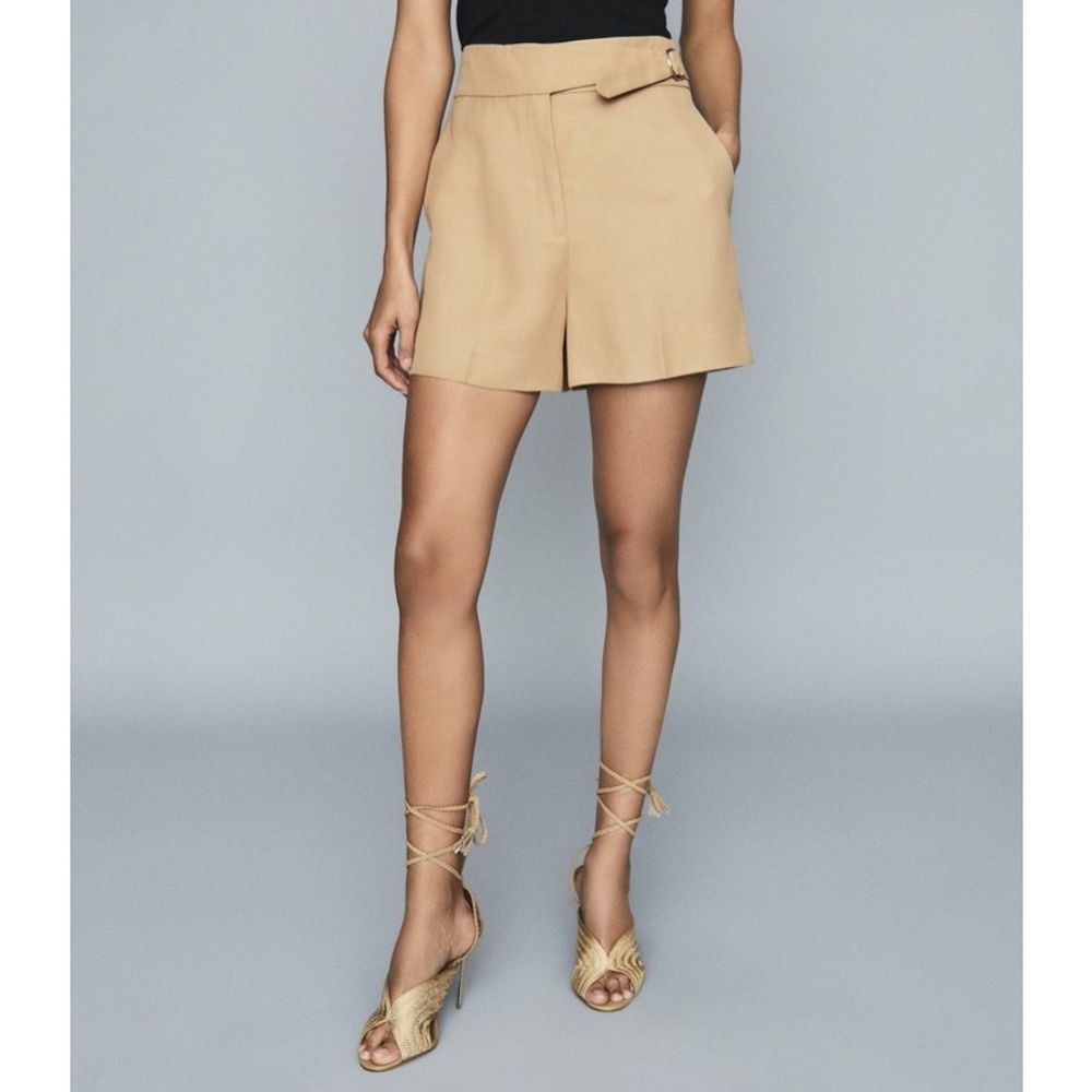 Reiss Ada Tailored Shorts Linen Blend Size 2